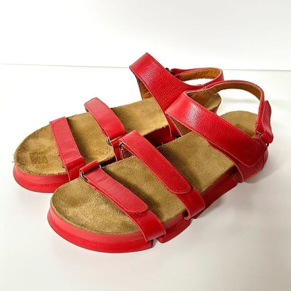 ART I CREATE Red Leather Sandals Size 40 - Picture 1 of 8